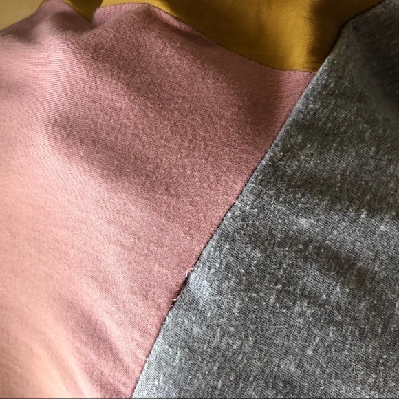 Anthropologie  Dolan Colorblock Pink Mauve Gold Grey Top - Picture 5 of 5
